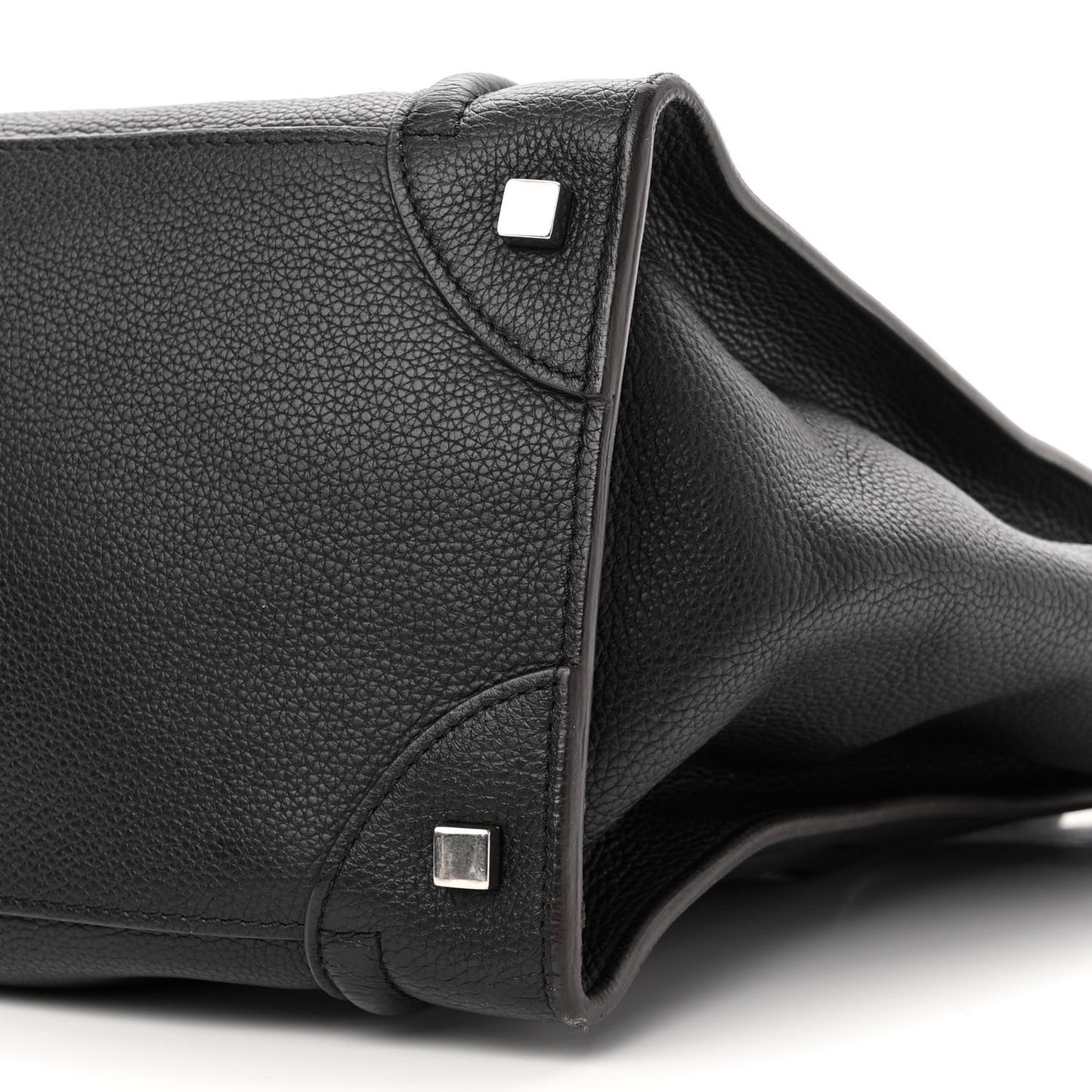 Drummed Calfskin Mini Luggage Black
