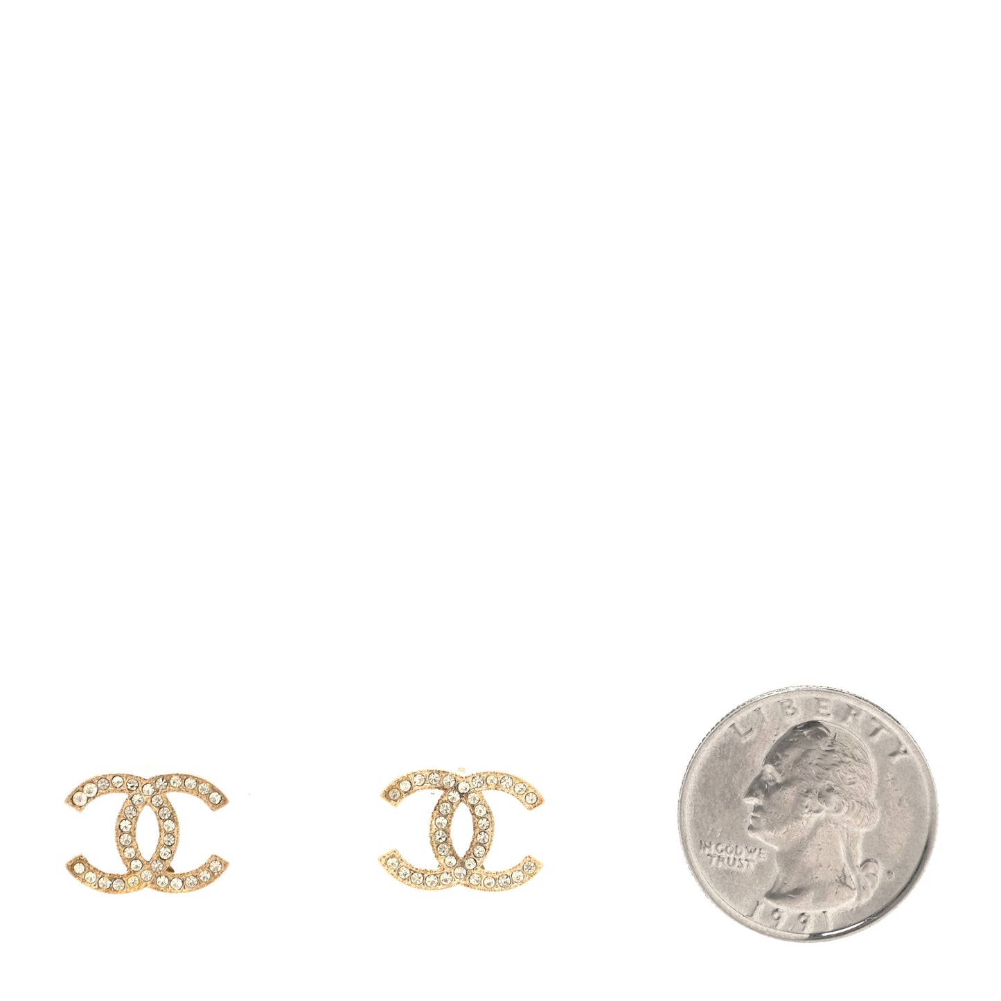 Crystal CC Earrings Gold