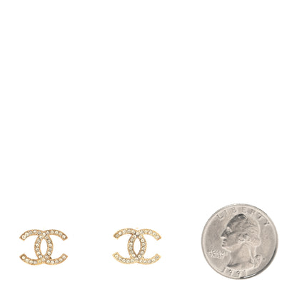 Chanel Crystal CC Earrings Gold 2 of 4