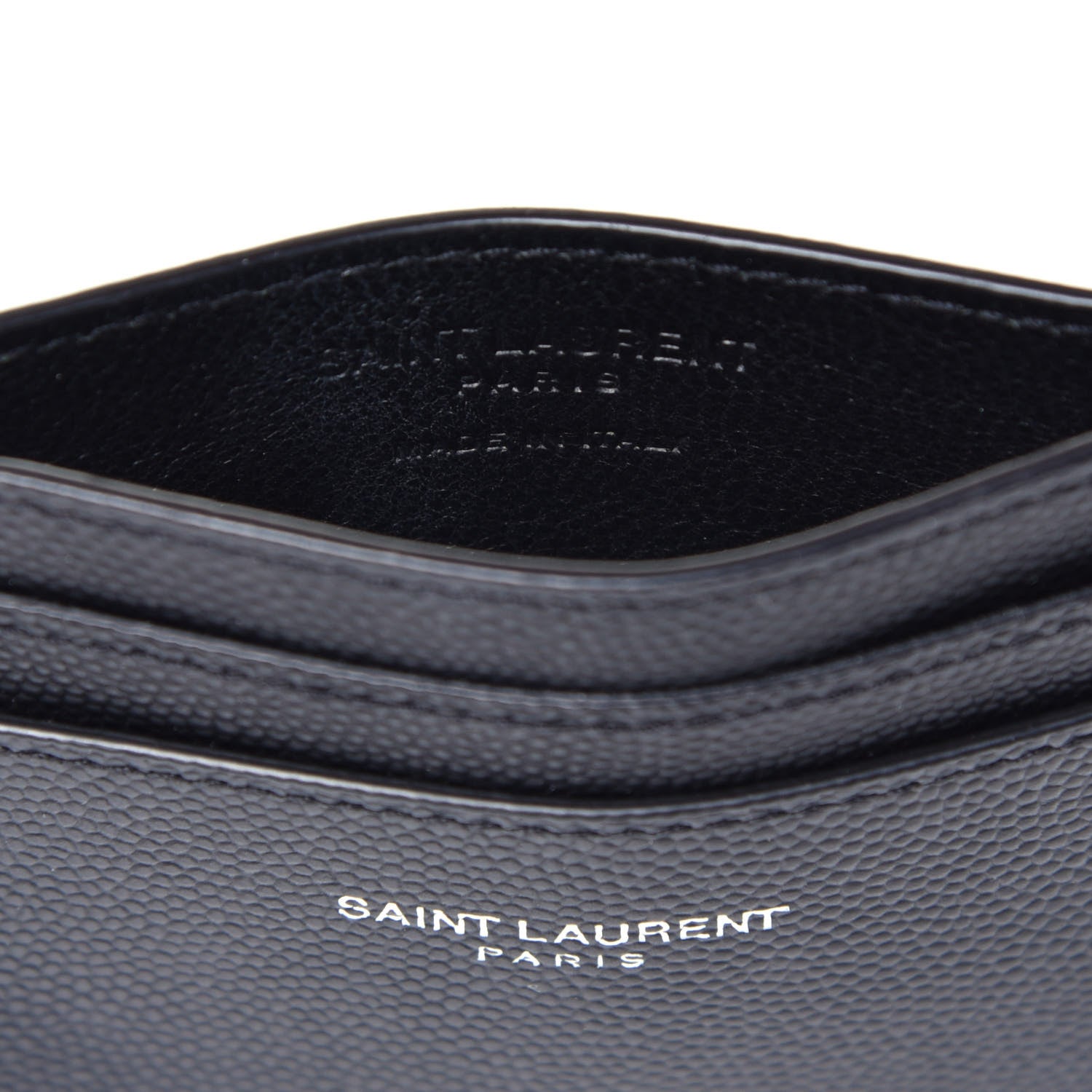 Saint Laurent Grain De Poudre Card Case Black 6 of 8