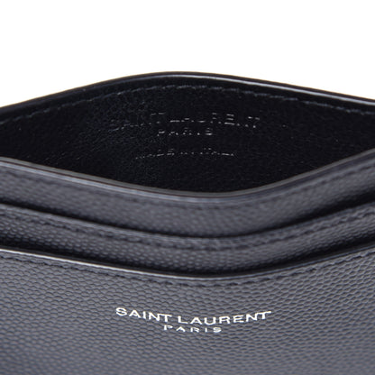 Saint Laurent Grain De Poudre Card Case Black 6 of 8