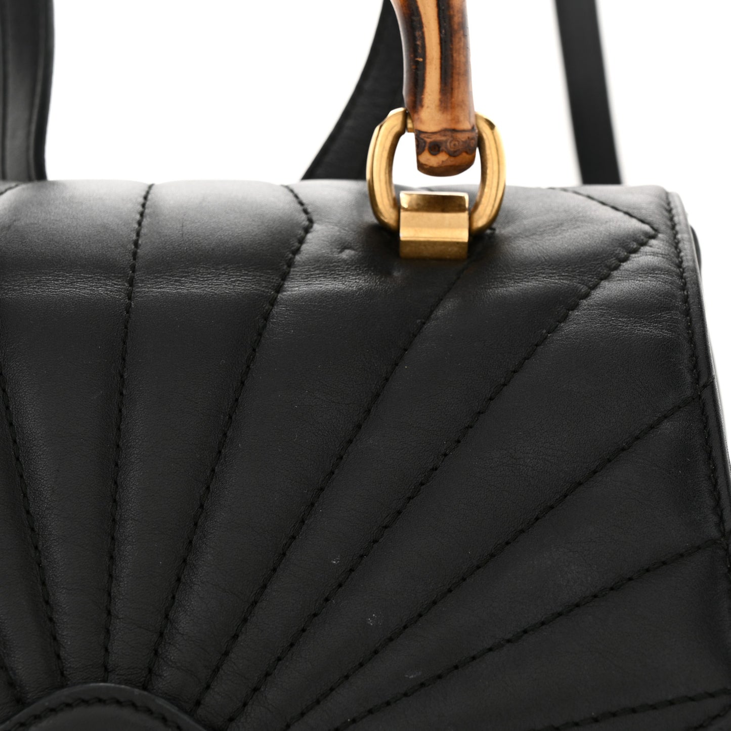 Calfskin Bamboo Trapuntata Queen Margaret Backpack Black