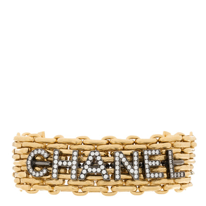 Chanel Crystal CC Chain Logo Bracelet Gold Silver 1 of 3