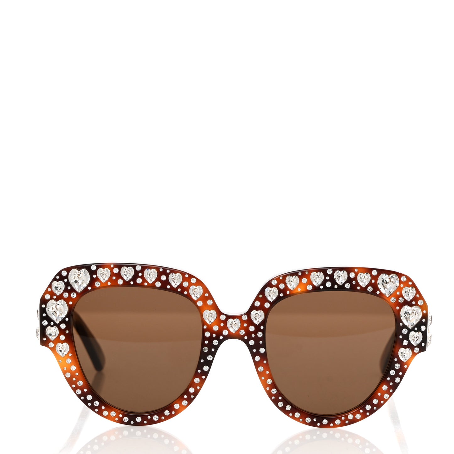 Crystal Heart Sunglasses GG0308S Havana
