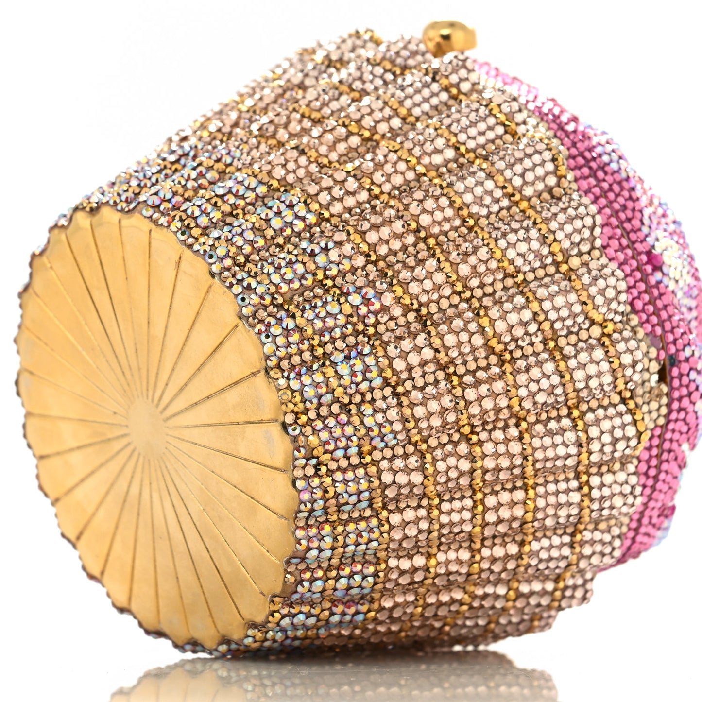Crystal Cupcake Minaudiere Clutch Gold Multicolor