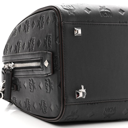 MCM Calfskin Ottomar Monogram Essential Boston Bag Black 8 of 9