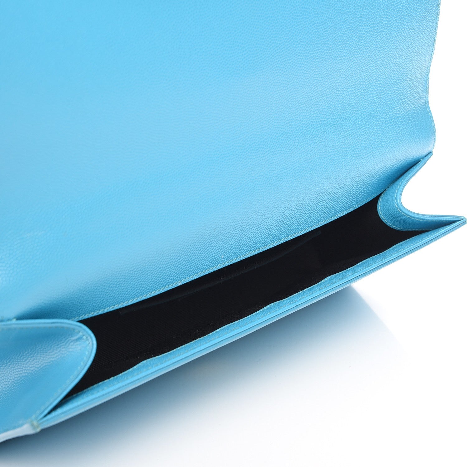 Saint Laurent Grain De Poudre Classic Monogram Clutch Turquoise 5 of 9