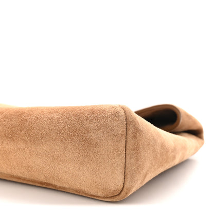 Saint Laurent Suede Large Cassandre Envelope Pouch Golden Leaf 8 of 9