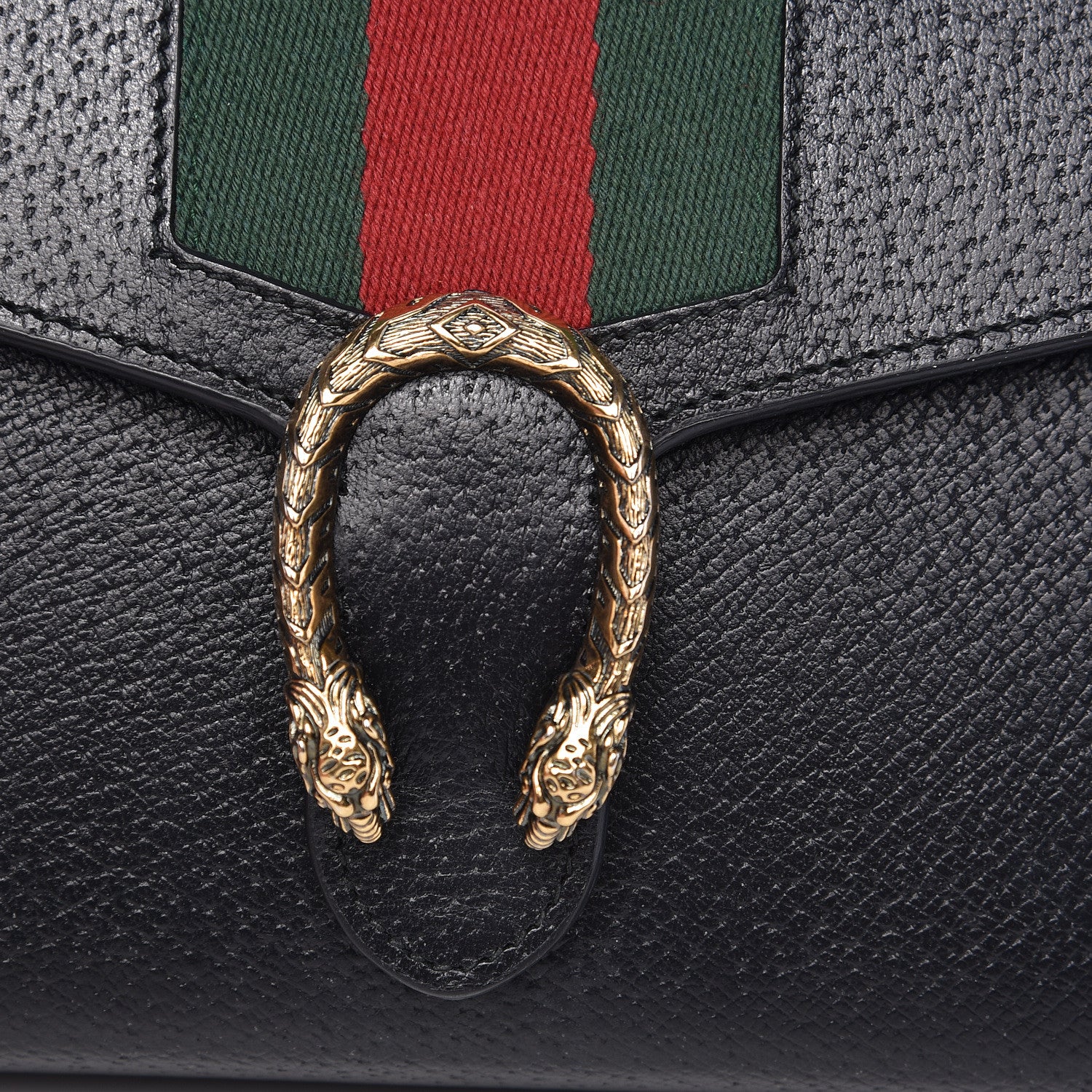 Gucci Calfskin Web Mini Dionysus Chain Wallet Black 8 of 15