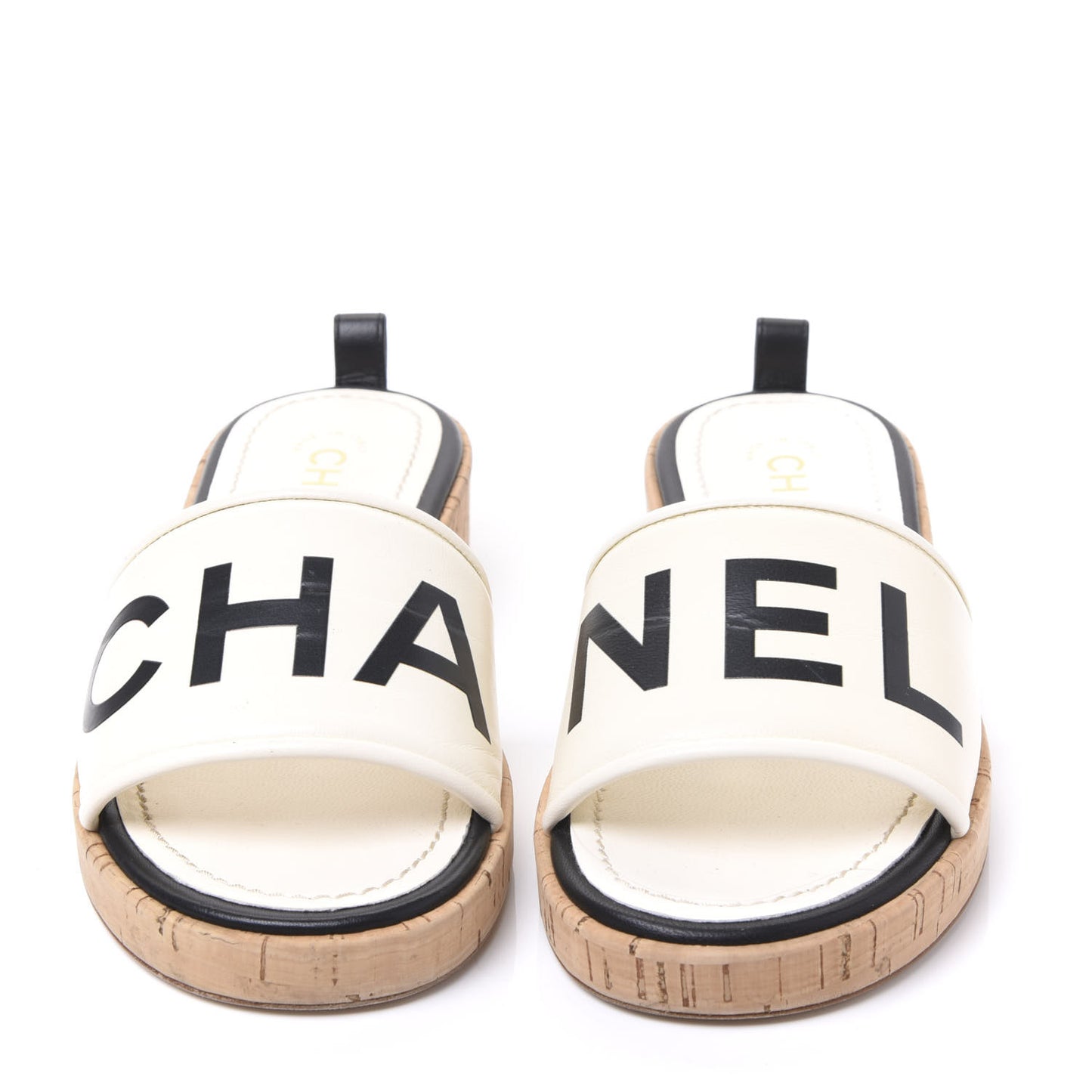 Lambskin CC Mules 38 Ivory Black