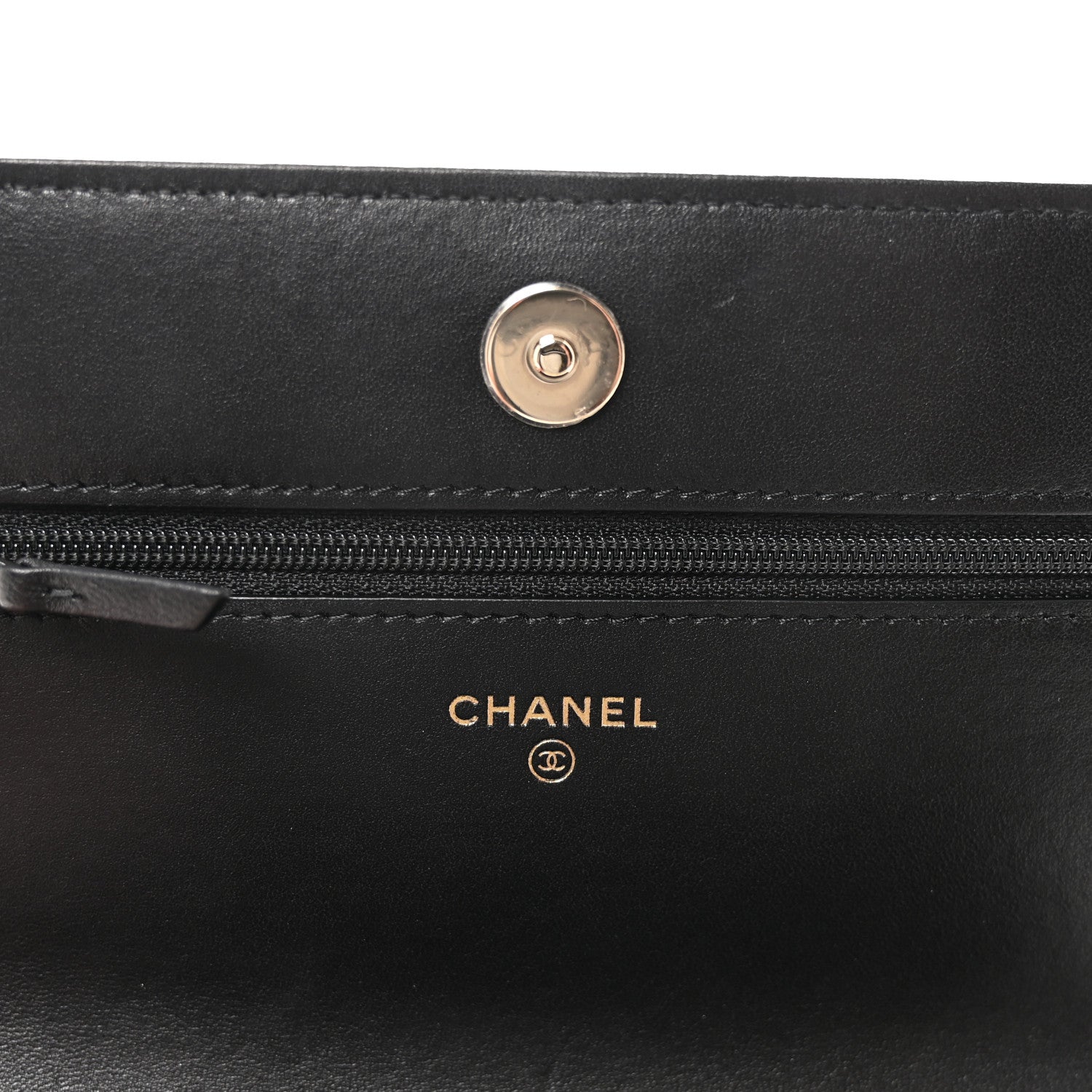 Chanel Lambskin Quilted Pearl Wallet On Chain WOC Black 6 of 12