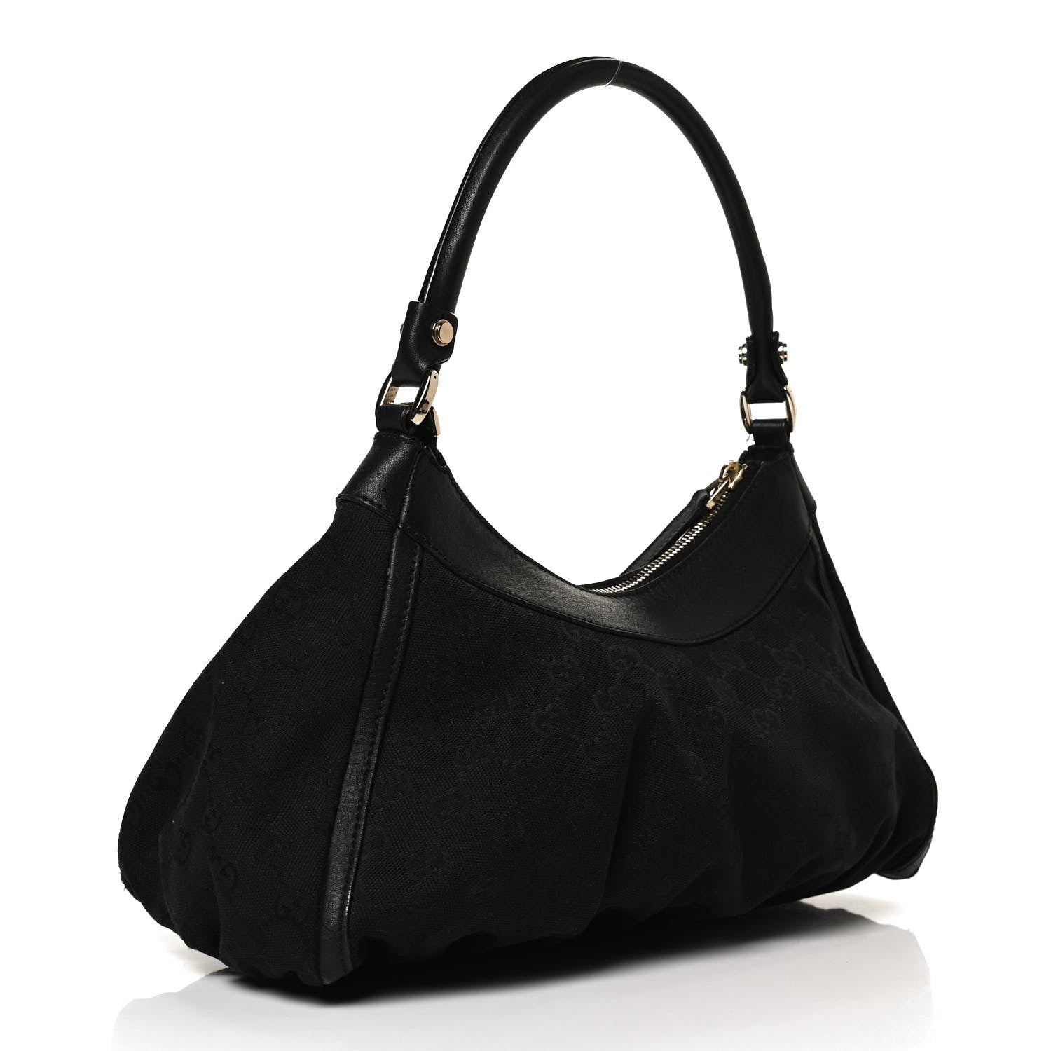 Gucci Monogram Medium D Gold Ring Hobo Black 3 of 15