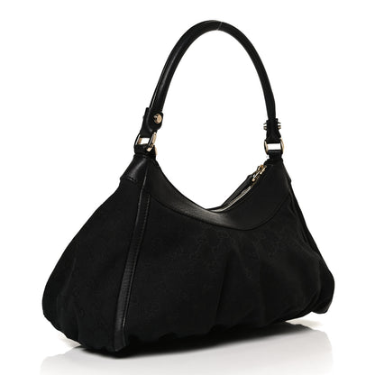 Gucci Monogram Medium D Gold Ring Hobo Black 3 of 15