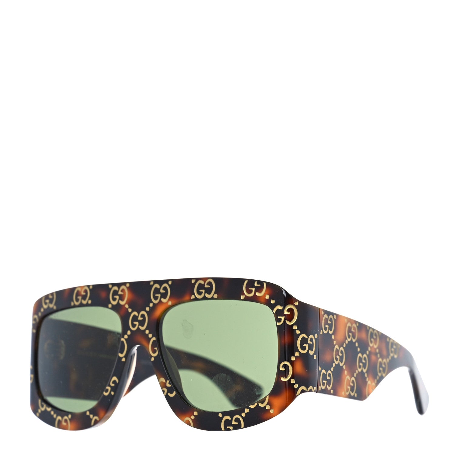 Gucci Acetate Monogram Shield Sunglasses GG0983S Havana 1 of 6