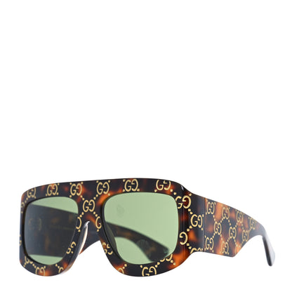 Gucci Acetate Monogram Shield Sunglasses GG0983S Havana 1 of 6