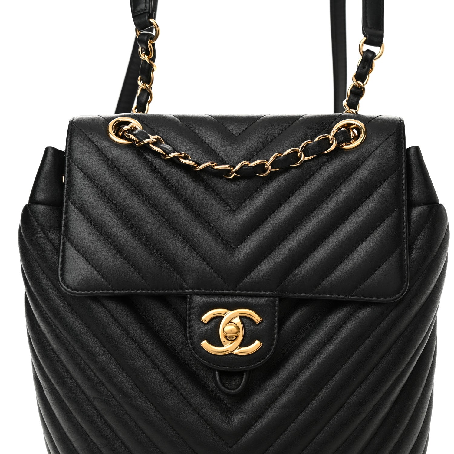 Chanel Calfskin Chevron Quilted Small Urban Spirit Backpack Black 8 of 10