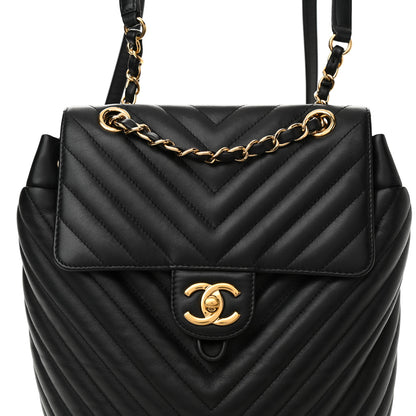 Chanel Calfskin Chevron Quilted Small Urban Spirit Backpack Black 8 of 10