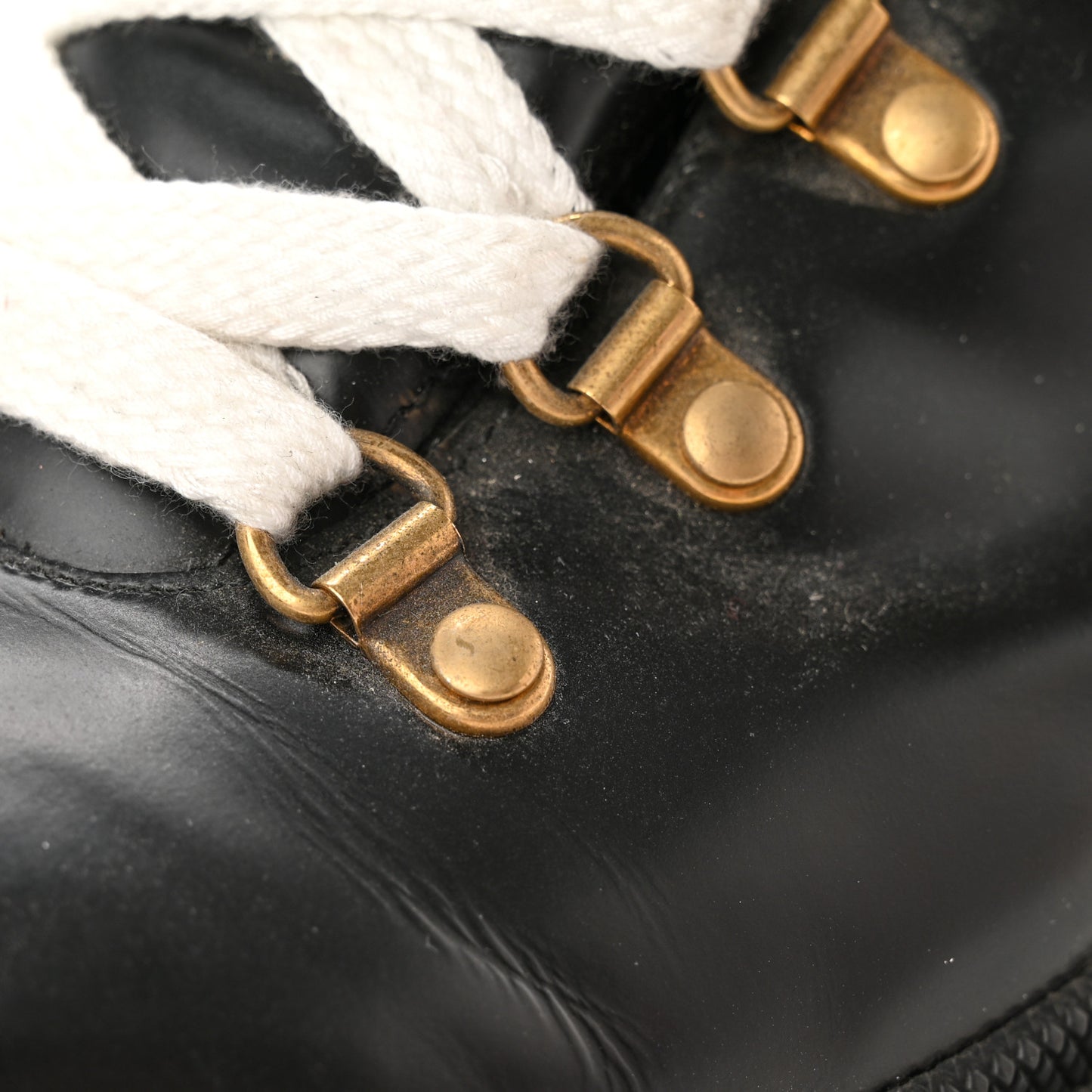 Calfskin Sylvie Web Lace Up Combat Boots 41.5 Black