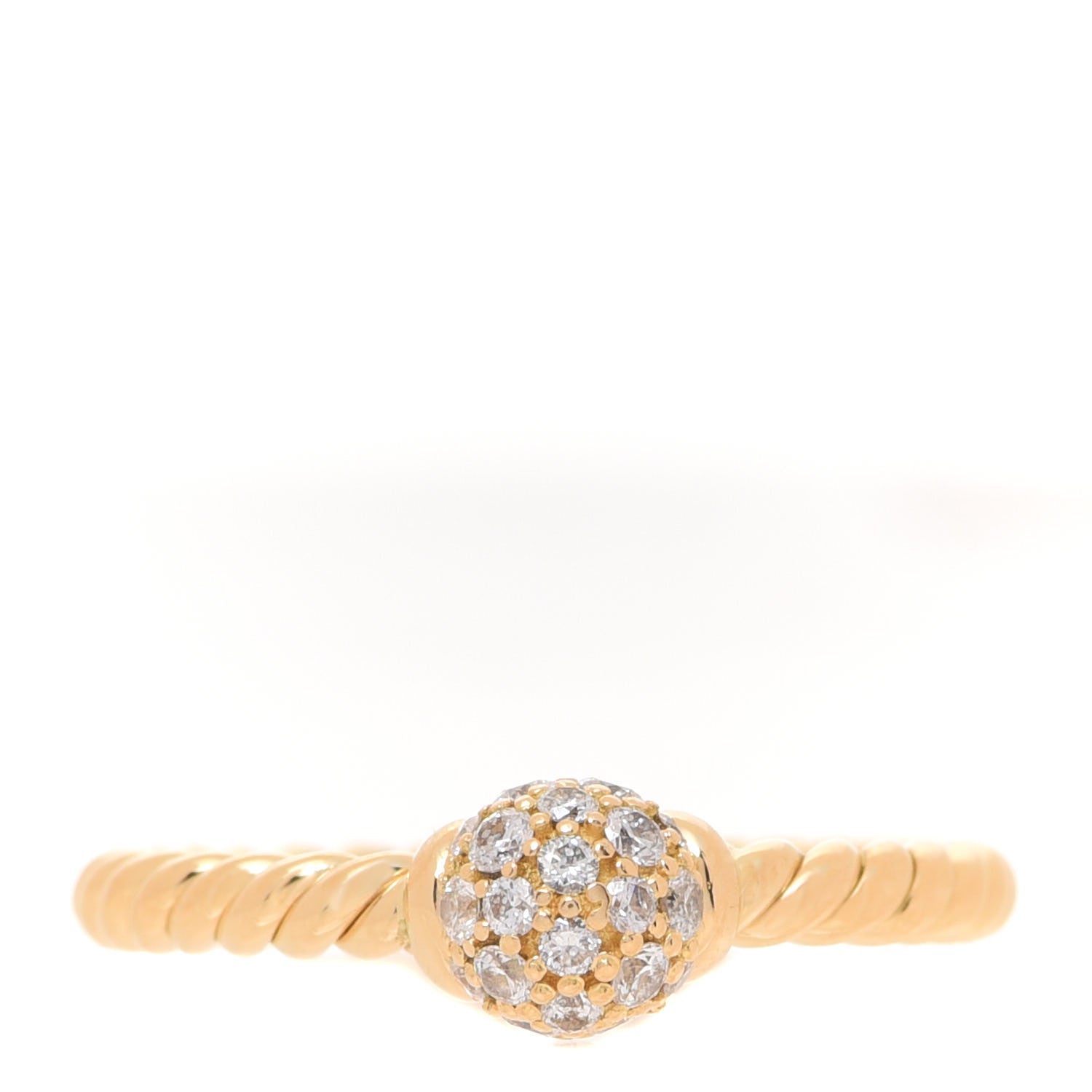 David Yurman 18K Yellow Gold Diamond Petite Solari Station Ring 48 4.5 1 of 4