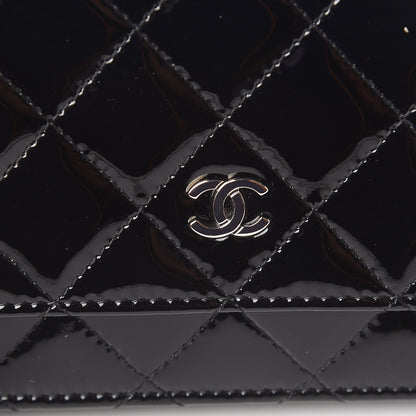 Chanel Patent Quilted Wallet On Chain WOC Black 11 of 12