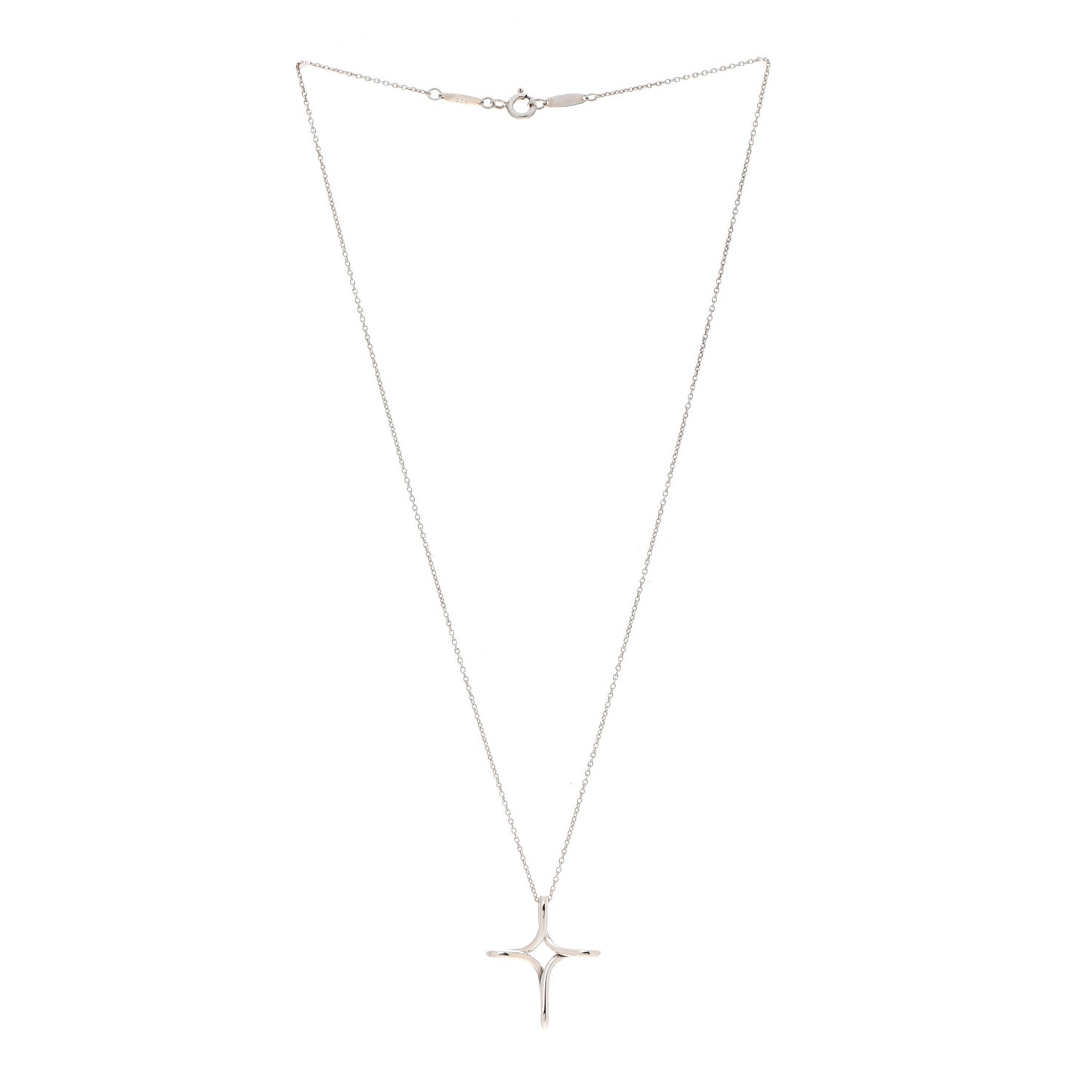 Sterling Silver Elsa Peretti Infinity Cross Pendant Necklace