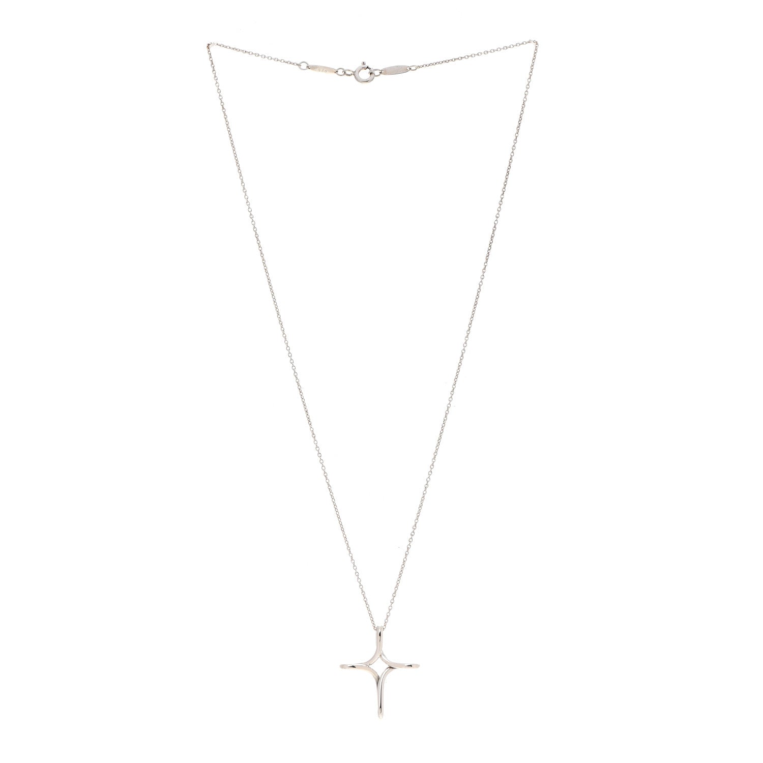 Tiffany Sterling Silver Elsa Peretti Infinity Cross Pendant Necklace 3 of 6