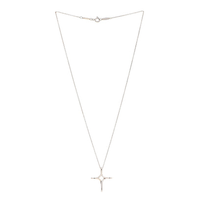 Tiffany Sterling Silver Elsa Peretti Infinity Cross Pendant Necklace 3 of 6