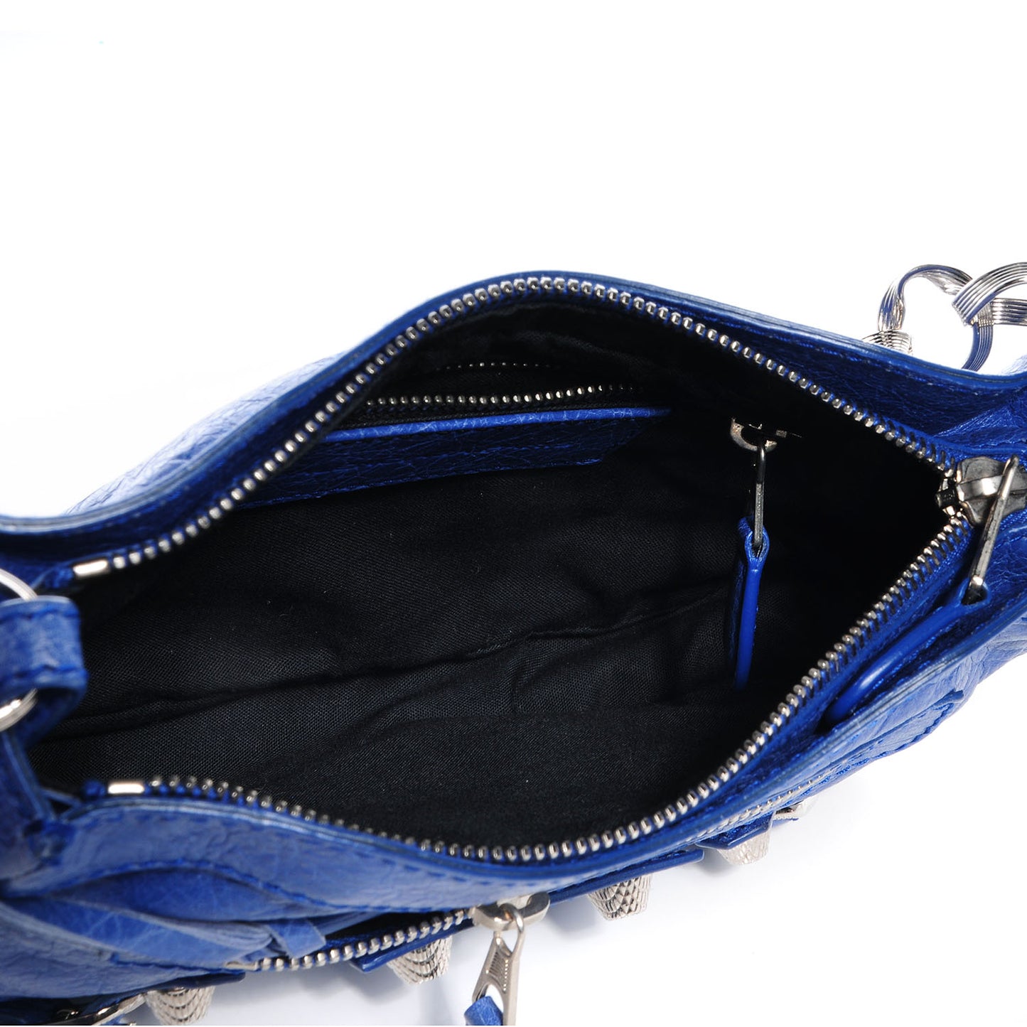 Agneau Giant 12 Silver Hardware Shoulder Bag Bleu Cobalt