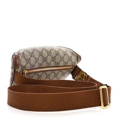 Gucci GG Supreme Monogram Textured Calfskin Retro Interlocking G Belt Bag Beige Ebony Brown Sugar 3 of 9
