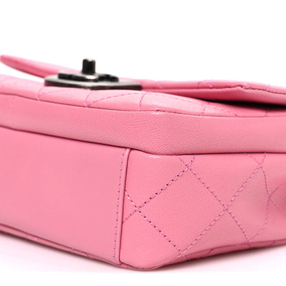Chanel Shiny Goatskin Quilted Small Double Carry Waist Chain Flap Pink 10 of 10