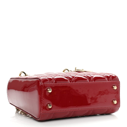 Christian Dior Patent Cannage Mini Lady Dior Red 4 of 12