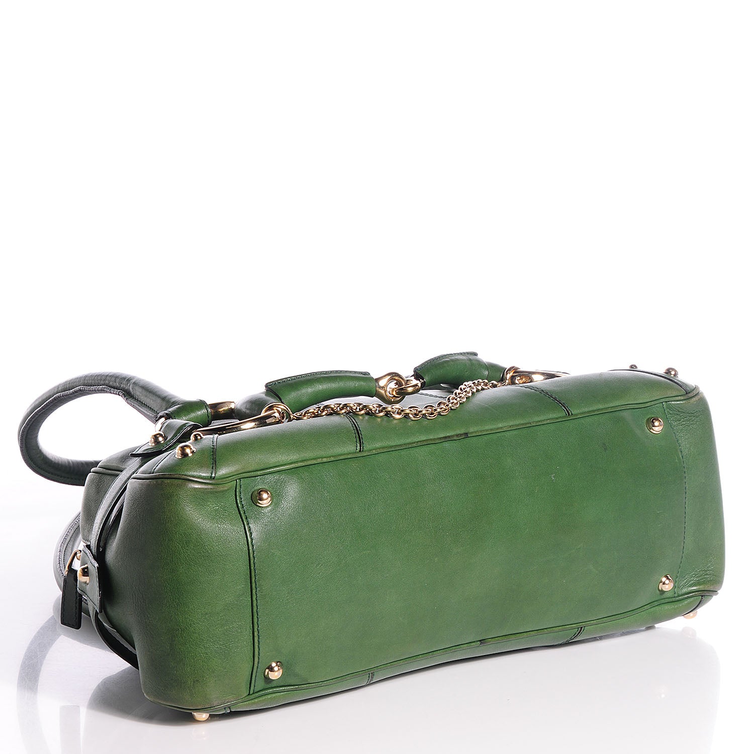 Gucci Leather Large Horsebit Chain Bag Green 4 of 7
