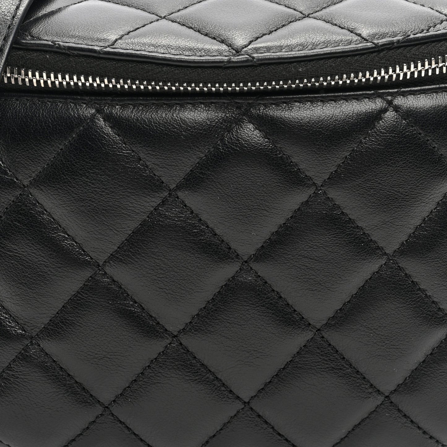 Lambskin Quilted Waist Belt Bag Black