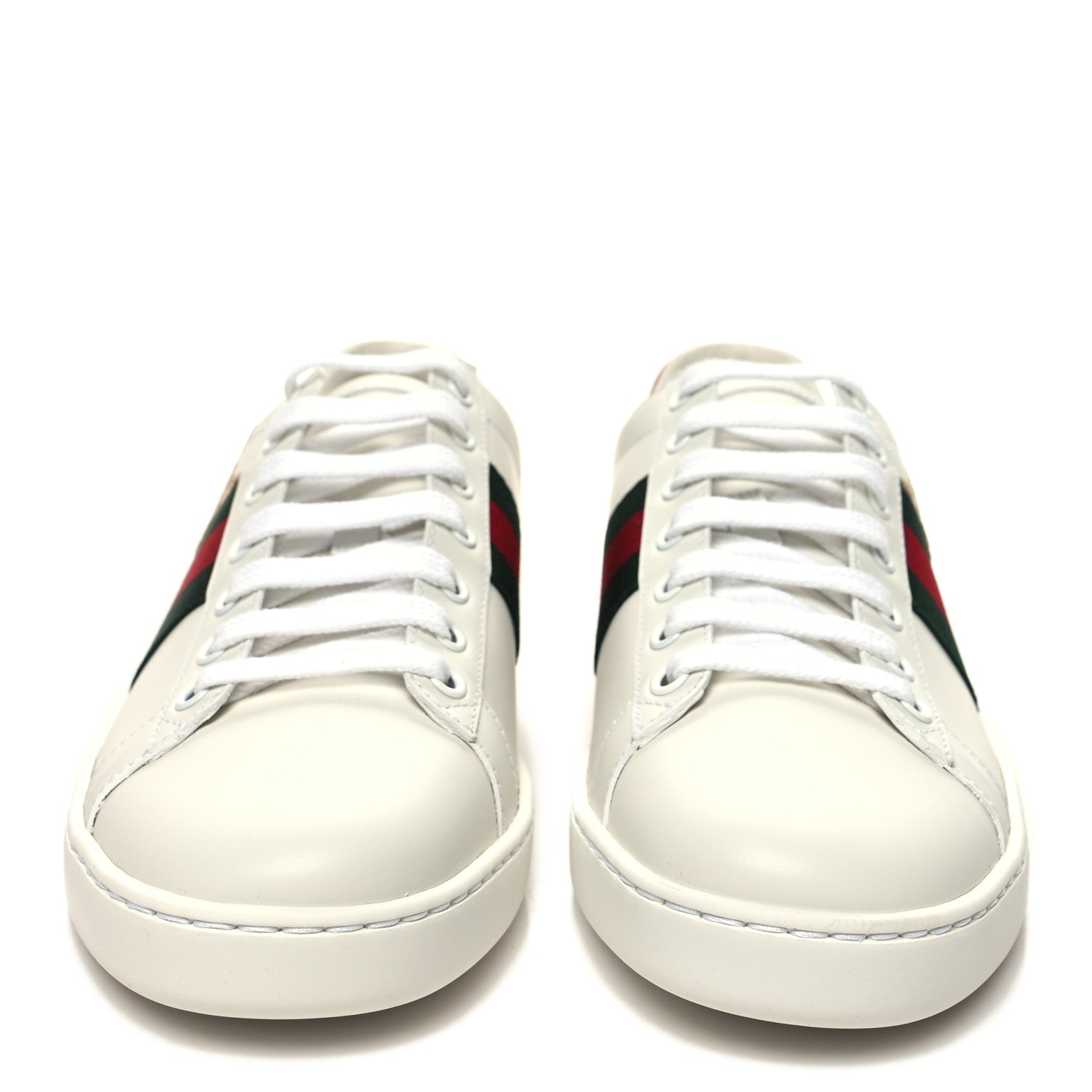 Gucci Calfskin Cat Embroidered Womens Ace Sneakers 38 White Green 2 of 9