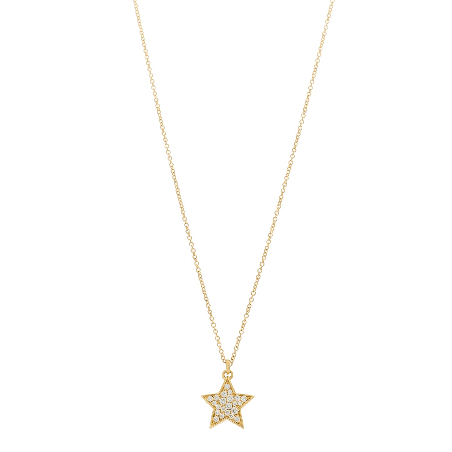18K Yellow Gold Diamond Paloma Picasso Star Pendant Necklace