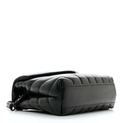 Saint Laurent Calfskin Y Quilted Monogram Toy Loulou Crossbody Bag Black 4 of 11