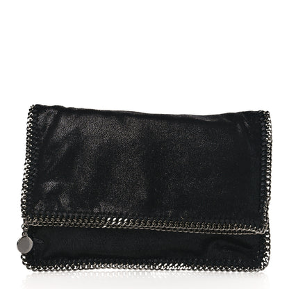 Stella McCartney Shaggy Deer Falabella Fold Over Clutch Black 1 of 8