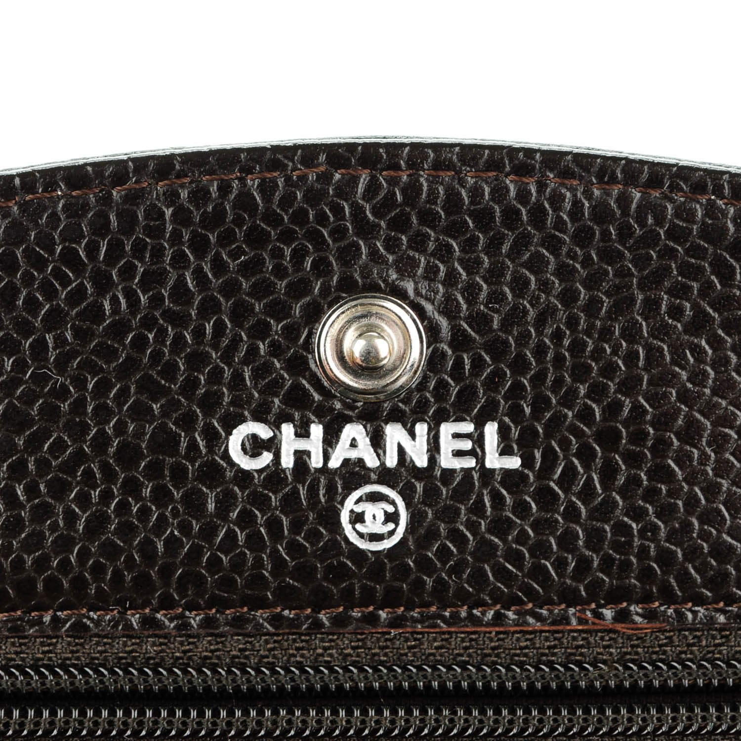Chanel Caviar Timeless CC Wallet On Chain WOC Dark Brown 6 of 9