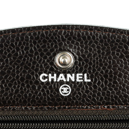 Chanel Caviar Timeless CC Wallet On Chain WOC Dark Brown 6 of 9