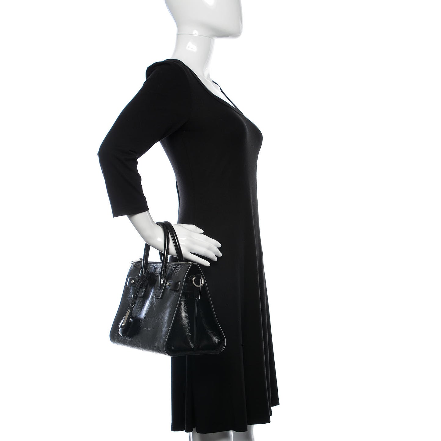 Glace Calfskin Baby Souple Sac De Jour Black