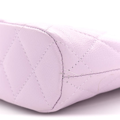 Chanel Caviar Quilted Mini Classic Clutch With Chain Light Purple 10 of 12