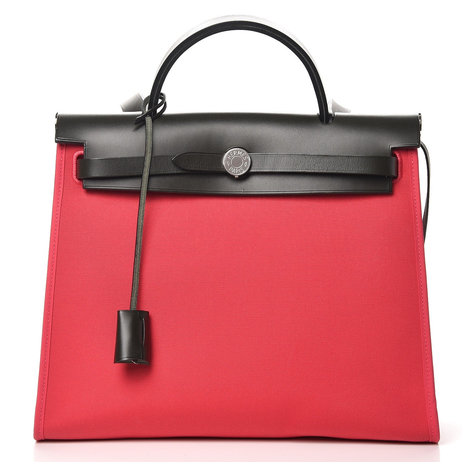 Hermes Vache Hunter Toile Herbag Zip 31 PM Rose Extreme Black 4 of 8
