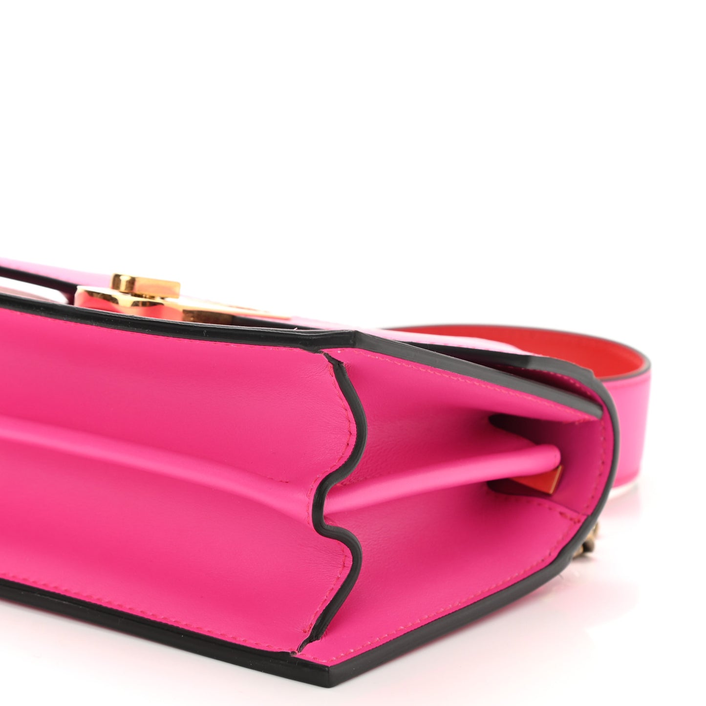 Calfskin Elisa Mini Shoulder Bag Loubi Hot Pink