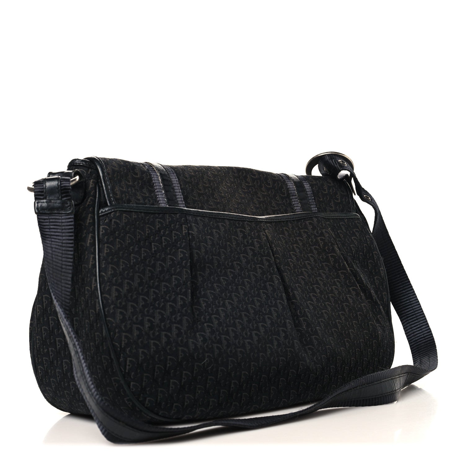 Christian Dior Canvas Diorissimo Buckle Messenger Black 3 of 13