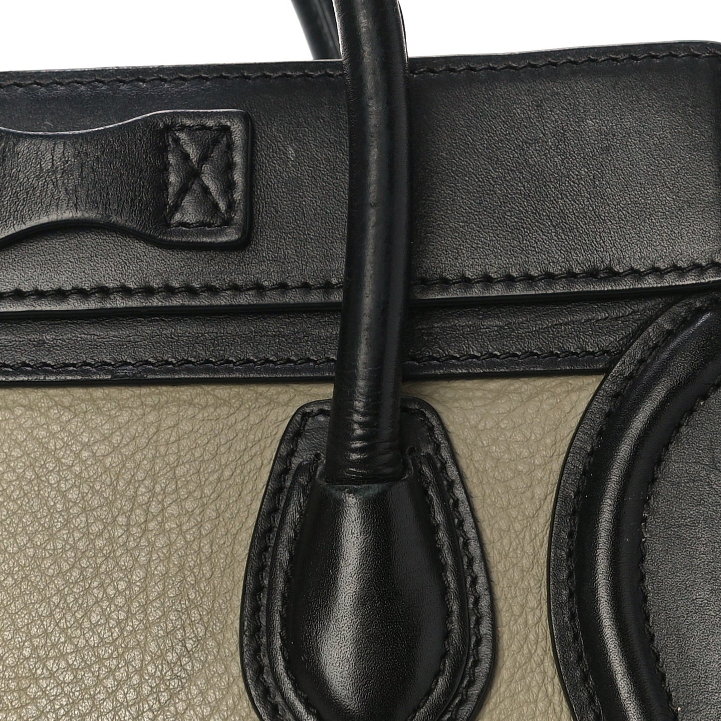Elephant Calfskin Nano Tri-Color Luggage Beige