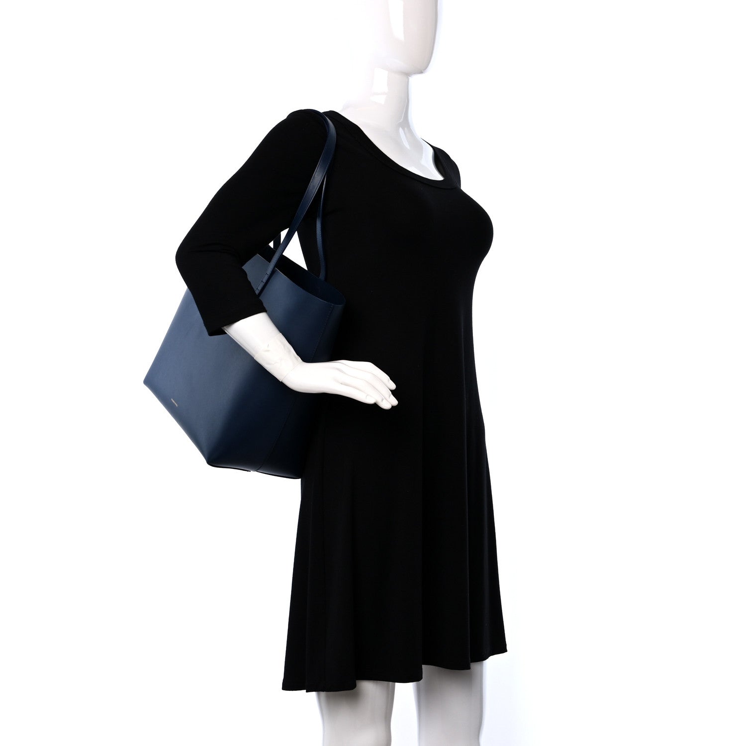 Mansur Gavriel Calfskin Large Shopping Tote Blue 2 of 16