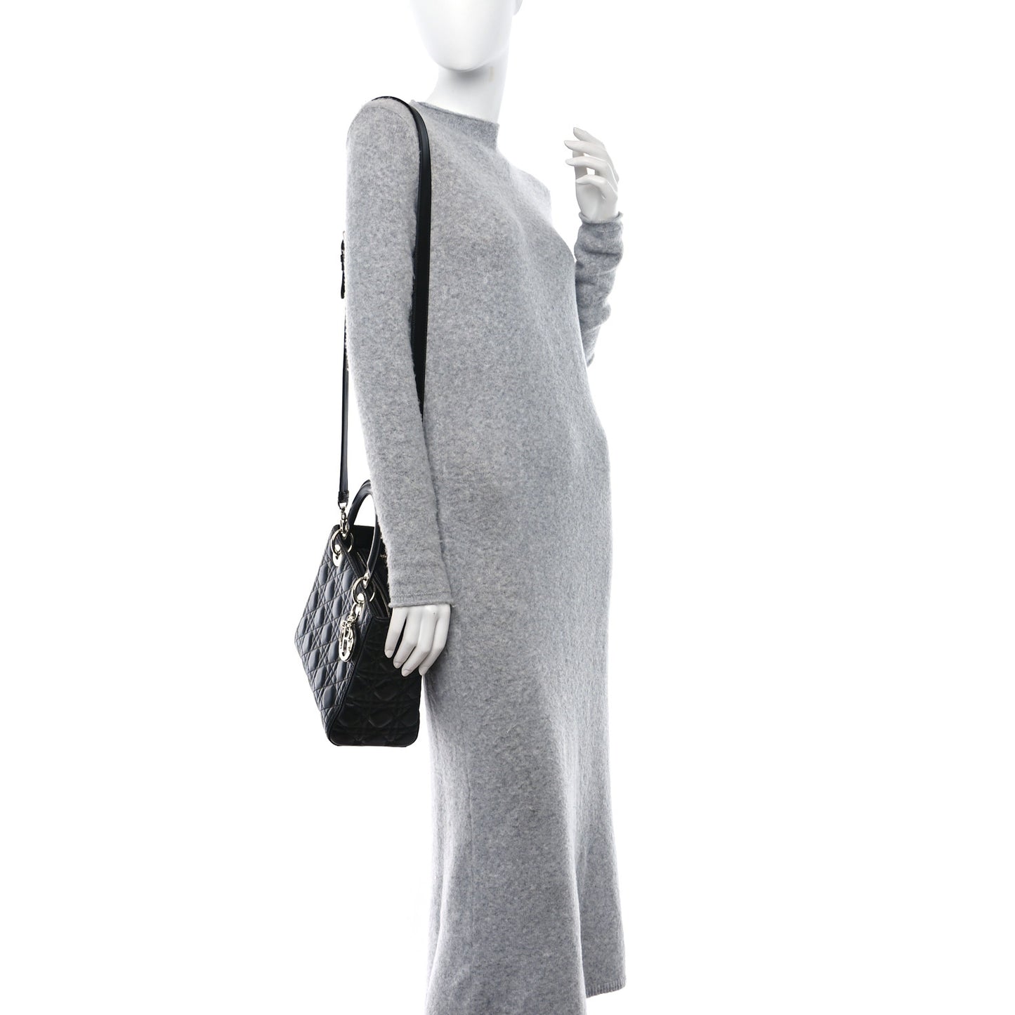 Lambskin Cannage Medium Lady Dior Black