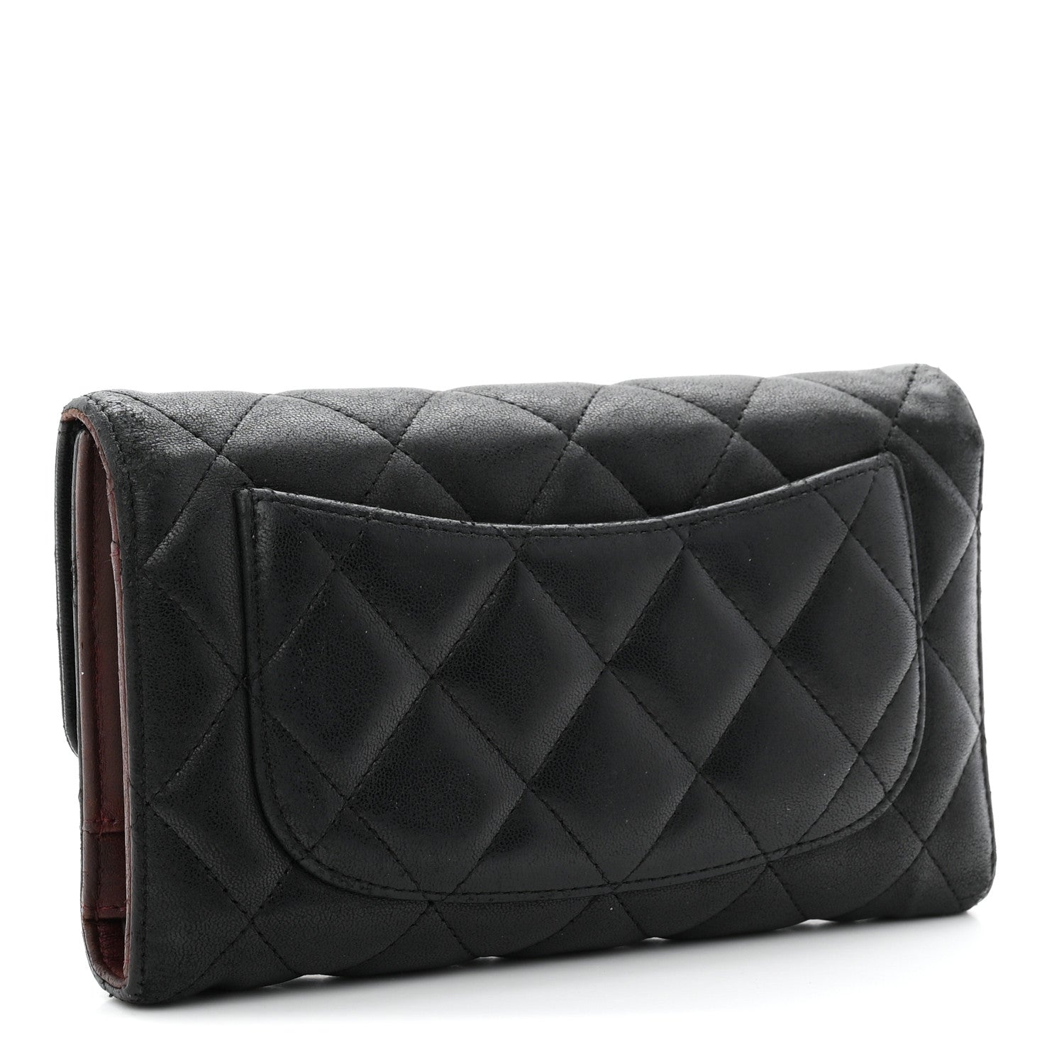 Chanel Lambskin Quilted Large Flap Wallet Black 3 of 9