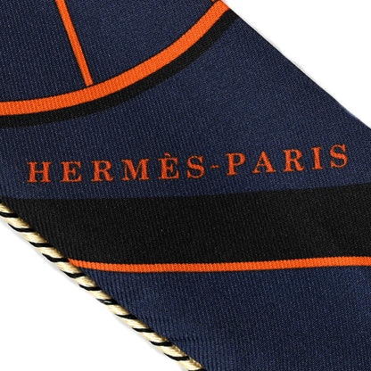 Hermes Silk Springs Springs Bague Twilly Black Orange Creme 2 of 7