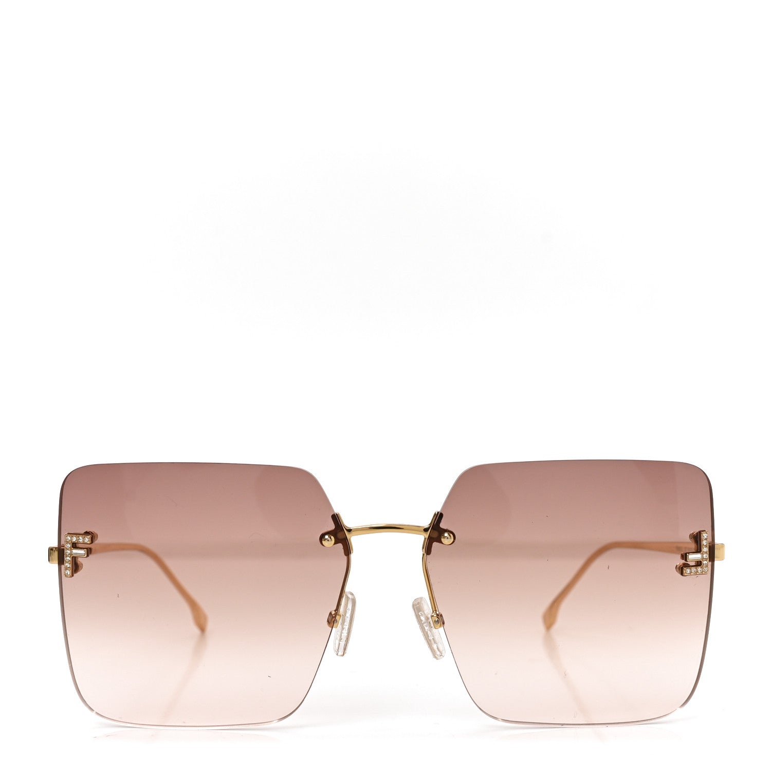 Fendi Metal Fendi First Crystal Sunglasses FE4082US Gold 2 of 7